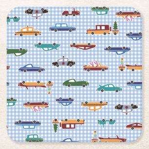 Porta-copo De Papel Quadrado Desenho De Carro Bonito: Simples E Sem Olhos