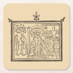 Porta-copo De Papel Quadrado Desenho/Desenho Religioso