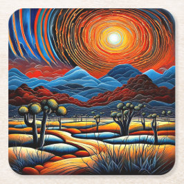 Porta-copo De Papel Quadrado Desert Sunset 1