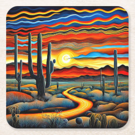 Porta-copo De Papel Quadrado Desert Sunset 2