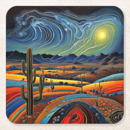 Porta-copo De Papel Quadrado Desert Sunset 3