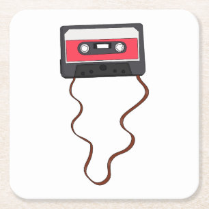 Porta-copo De Papel Quadrado Desferida a fita cassete Mixtape Retroativa