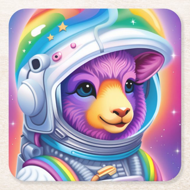 Porta-copo De Papel Quadrado Design Astro-Lamb - Porta copos (Frente)