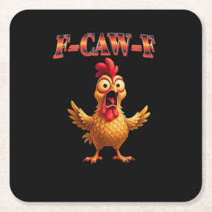 Porta-copo De Papel Quadrado Design Clássico Estético Galo Engraçado F Caw F