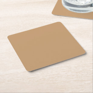Porta-copo De Papel Quadrado Design com fundo marrom e borda branca
