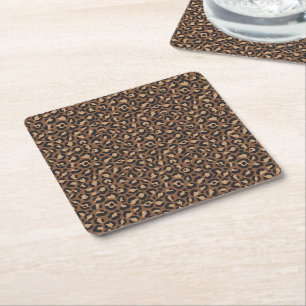 Porta-copo De Papel Quadrado Design da Série Clássica do Leopardo 7