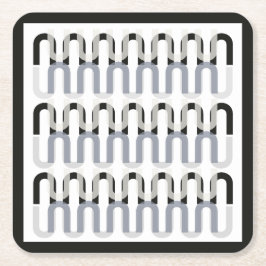 Porta-copo De Papel Quadrado Design de arte monocromática