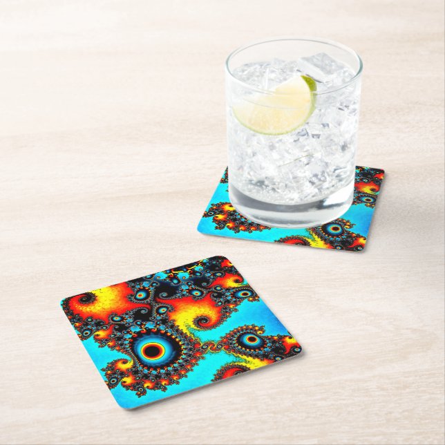 Porta-copo De Papel Quadrado Design de Círculo (Insitu)