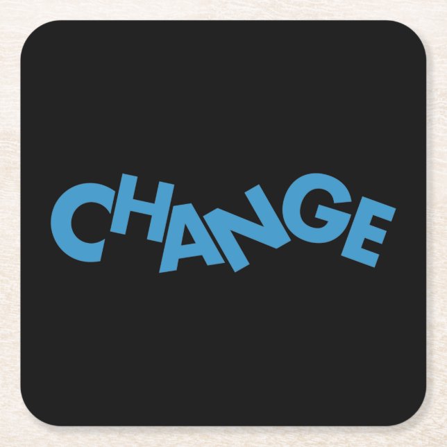 Porta-copo De Papel Quadrado Design de mudança gráfica moderna, criativa e dive (Frente)