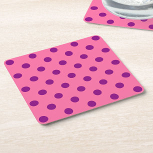 Porta-copo De Papel Quadrado Design De Padrão De Bolinhas Roxo A Rosa