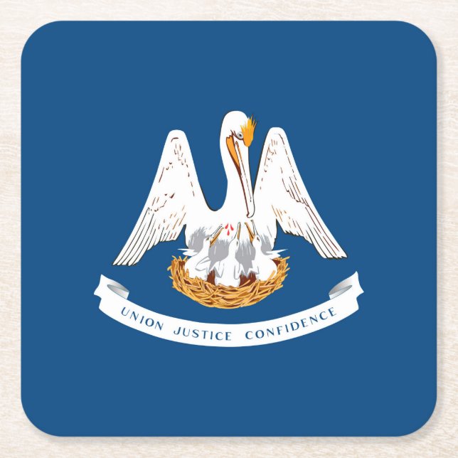 Porta-copo De Papel Quadrado Design do Estado da Louisiana (Frente)