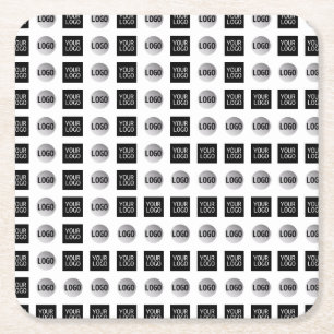 Porta-copo De Papel Quadrado Design do padrão do logotipo Geométrico 2