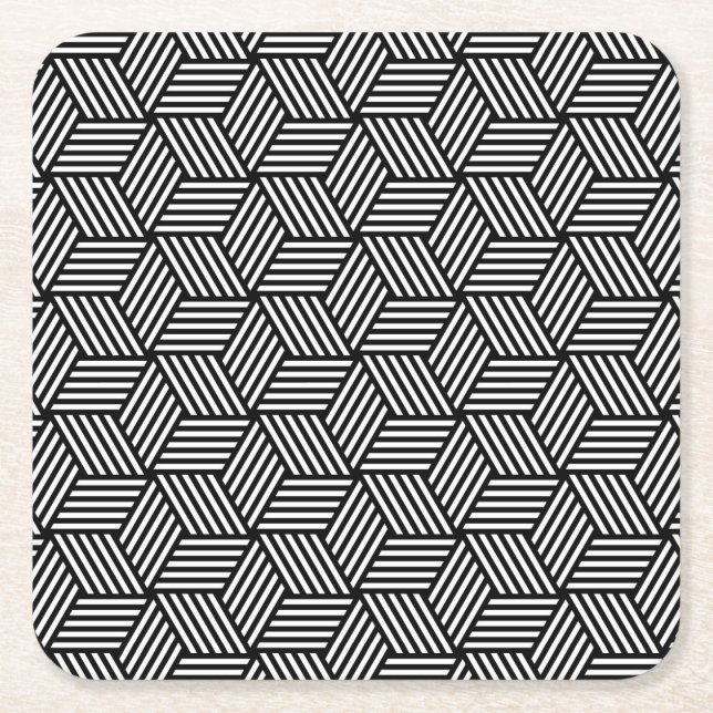 Porta-copo De Papel Quadrado Design geométrico da arte do teste padrão (Frente)