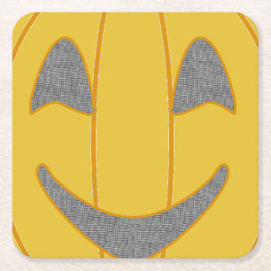 Porta-copo De Papel Quadrado Design Halloween Laranja Cheio de Pumpkin
