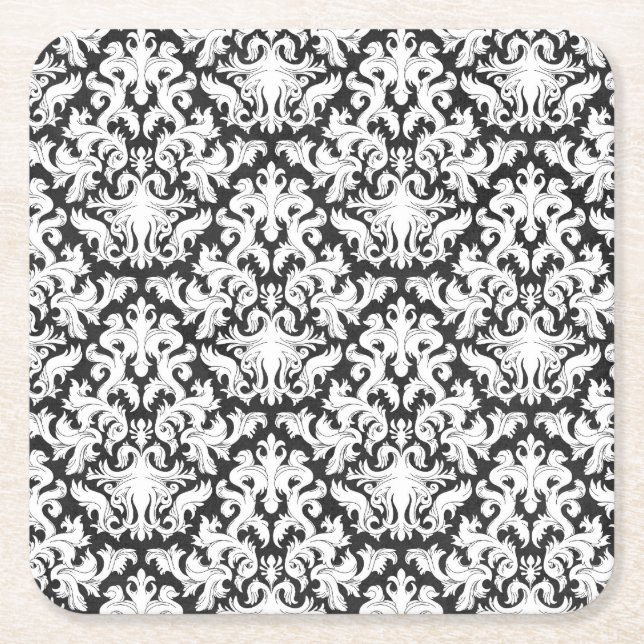 PORTA-COPO DE PAPEL QUADRADO DESIGN PRETO E BRANCO (Frente)