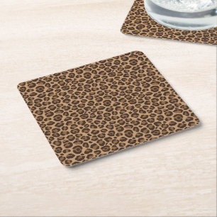 Porta-copo De Papel Quadrado Design Série Clássico Leopardo 12