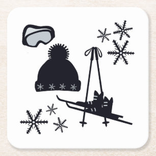 Porta-copo De Papel Quadrado Designs de neve de diferentes itens