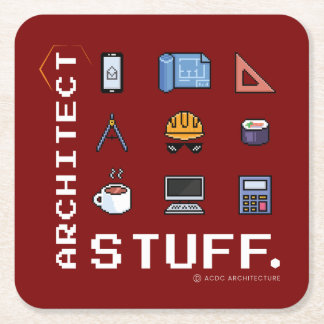 Porta-copo De Papel Quadrado Dessous-de-verre Architect Stuff