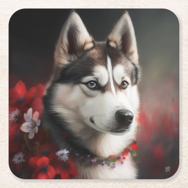 Porta-copo De Papel Quadrado Dessous de verre chien divers (Frente)