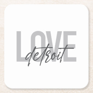Porta-copo De Papel Quadrado Detroit de amor moderno, simples, legal, design ur