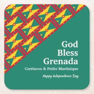 Porta-copo De Papel Quadrado DEUS ABENÇOE GRENADA Texto Personalizado VERDE