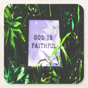 Porta-copo De Papel Quadrado Deus é um inspirador cristão fiel