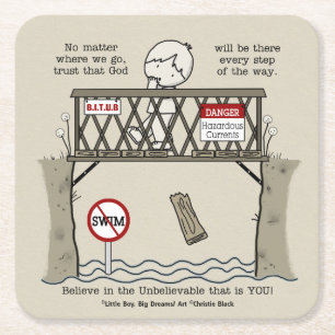 Porta-copo De Papel Quadrado Deus Estará Lá