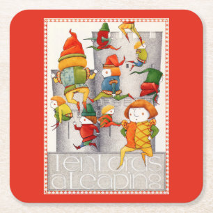 Porta-copo De Papel Quadrado DEZ LORDAS Portas copos de Papel Quadrado - Vermel