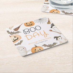 Porta-copo De Papel Quadrado Dia Assustador de Aniversário de Halloween Assombr