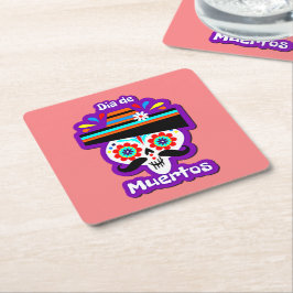 Porta-copo De Papel Quadrado Dia da Mulher Rosa Morta - para Crianças Familiare