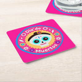 Porta-copo De Papel Quadrado Dia da Mulher Rosa Morta - para Crianças Familiare