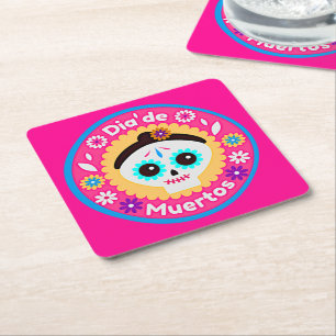 Porta-copo De Papel Quadrado Dia da Mulher Rosa Morta - para Crianças Familiare