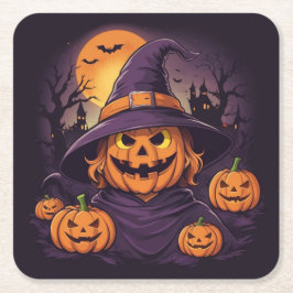 Porta-copo De Papel Quadrado Dia das Bruxas-