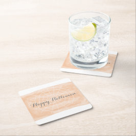 Porta-copo De Papel Quadrado Dia das Bruxas de Aranha Laranja-Aquarela