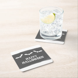 Porta-copo De Papel Quadrado Dia das Bruxas de Bats de Aquarela Branca Preta