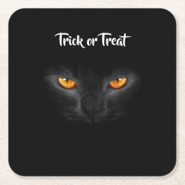 Porta-copo De Papel Quadrado Dia das Bruxas de Gato Negro