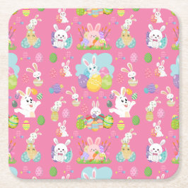 Porta-copo De Papel Quadrado Dia do felz pascoa - Padrões Engraçados E Ovos