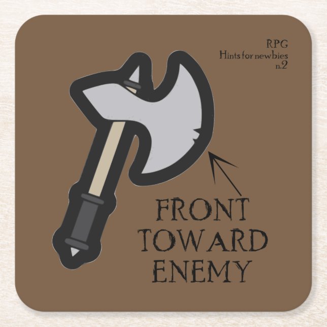 Porta-copo De Papel Quadrado Dica RPG (Frente)