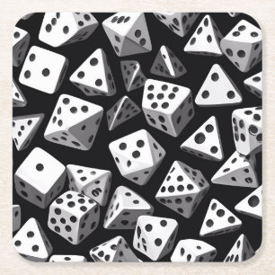 Porta-copo De Papel Quadrado Dice Delight: Uma Cascata Geométrica