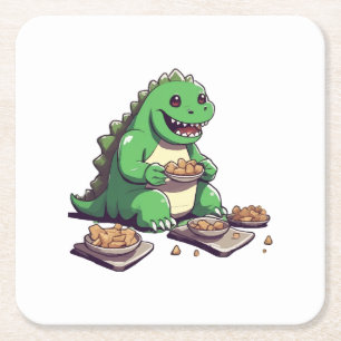 Porta-copo De Papel Quadrado Dietas de dinossauros amanhã