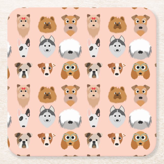 Porta-copo De Papel Quadrado Diggity Do Dog (Frente)