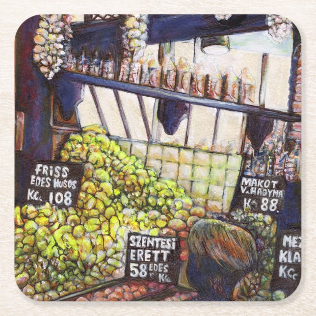 Porta-copo De Papel Quadrado Dimensões da curiosidade (Frente)