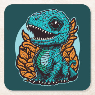 Porta-copo De Papel Quadrado Dinossauro Bebê