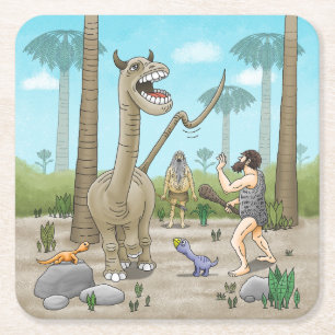 Porta-copo De Papel Quadrado Dinossauros atendem à idade da pedra