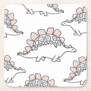 Porta-copo De Papel Quadrado Dinossauros De Dodle: A Mão Desenhou Divertimento.