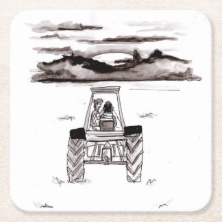 Porta-copo De Papel Quadrado Direcção na porta copos do por do sol da fazenda