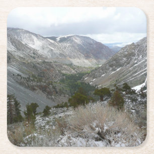 Porta-copo De Papel Quadrado Dirigindo pelas montanhas Snowy Sierra Nevada