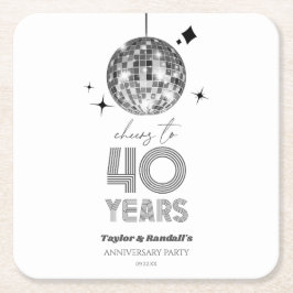 Porta-copo De Papel Quadrado Disco Anima 40 Anos Festa de Aniversário de Casame
