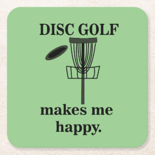Porta-copo De Papel Quadrado Disco Golfe Me Faz Feliz Disco Golfe