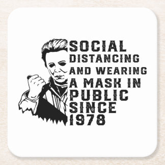 Porta-copo De Papel Quadrado Distanciamento Social de Michael Myers